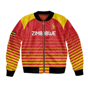 Custom Zimbabwe Cricket Bomber Jacket Come On Chevrons - African Pride