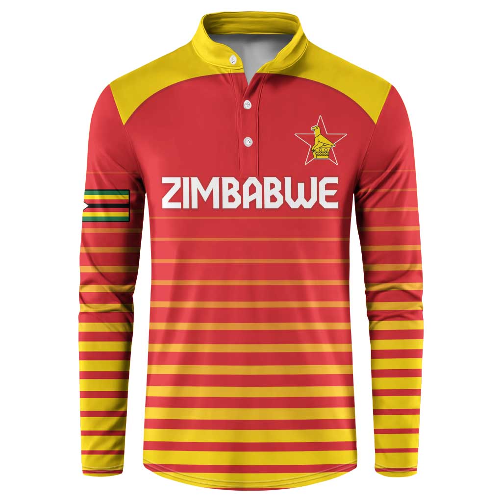 Custom Zimbabwe Cricket Button Sweatshirt Go Chevrons Go