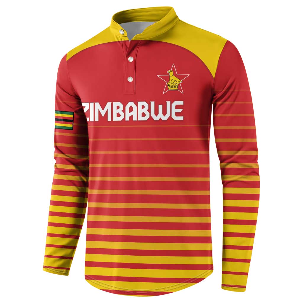Custom Zimbabwe Cricket Button Sweatshirt Go Chevrons Go
