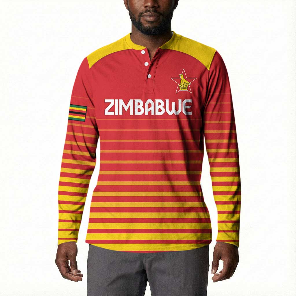 Custom Zimbabwe Cricket Button Sweatshirt Go Chevrons Go