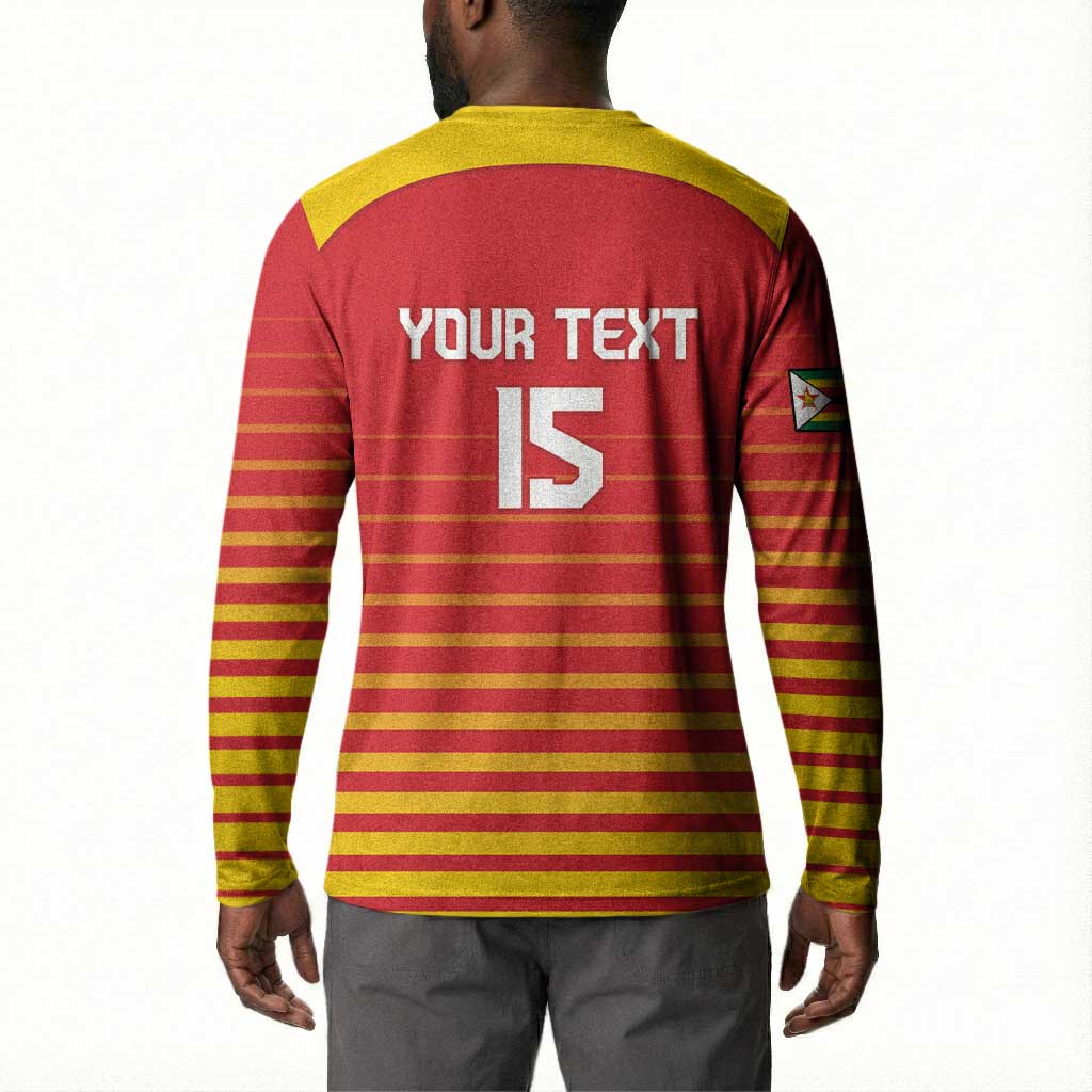 Custom Zimbabwe Cricket Button Sweatshirt Go Chevrons Go