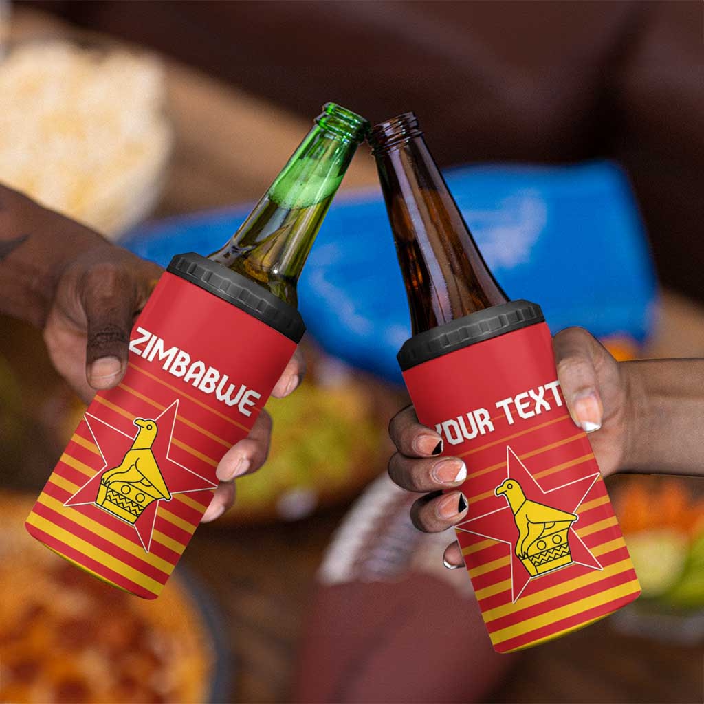 Custom Zimbabwe Cricket 4 in 1 Can Cooler Tumbler Come On Chevrons - African Pride