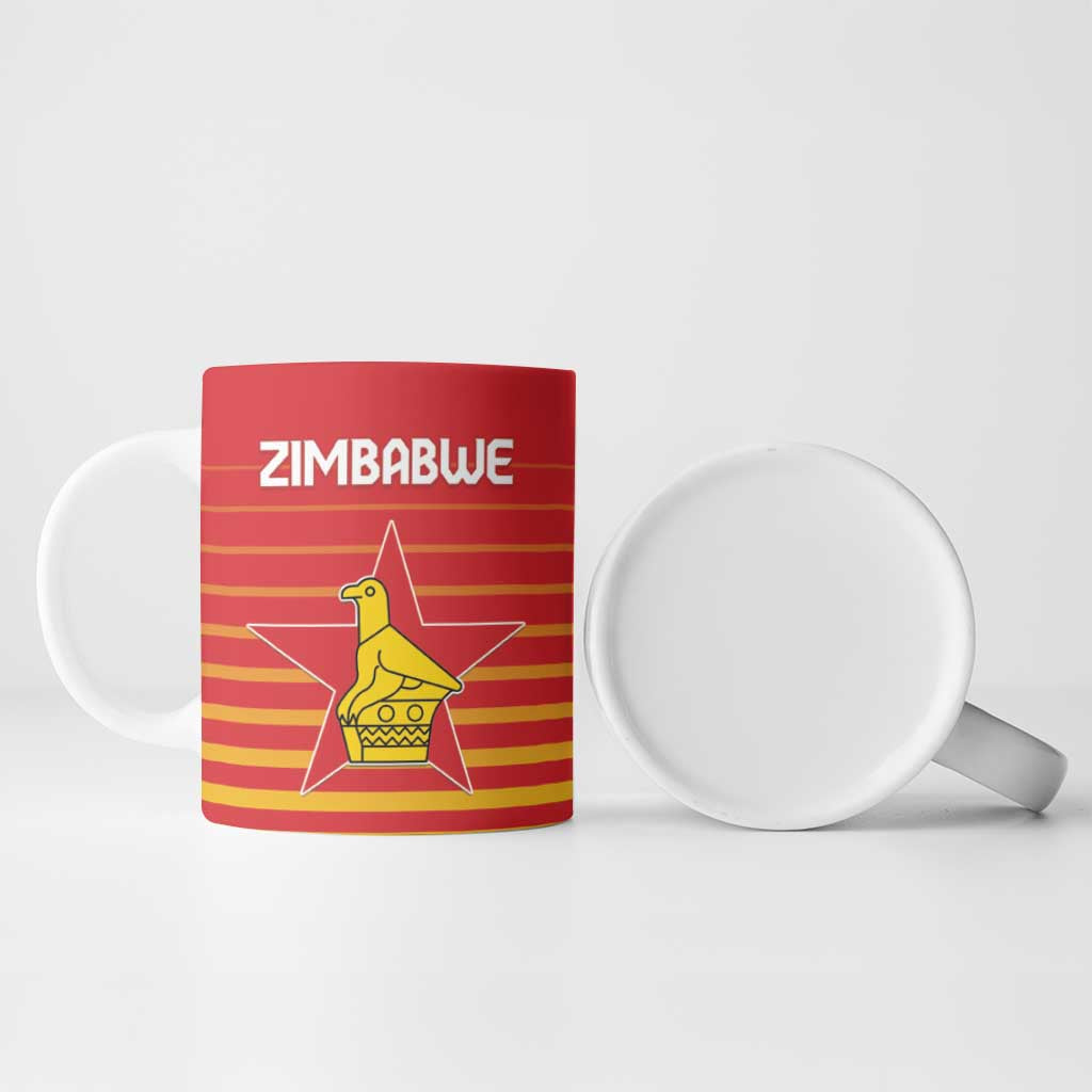 Custom Zimbabwe Cricket Ceramic Mug Go Chevrons Go