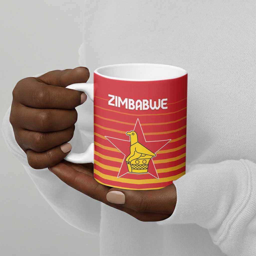 Custom Zimbabwe Cricket Ceramic Mug Go Chevrons Go