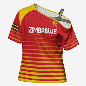 Custom Zimbabwe Cricket Cross Shoulder Shirt Go Chevrons Go