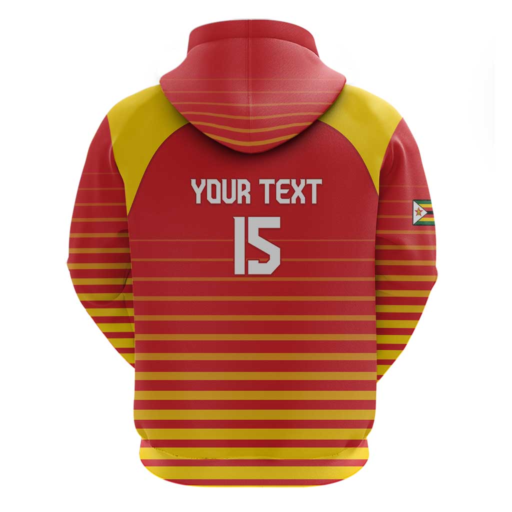 Custom Zimbabwe Cricket Hoodie Come On Chevrons - African Pride