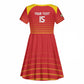 Custom Zimbabwe Cricket Kid Short Sleeve Dress Come On Chevrons - African Pride