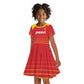 Custom Zimbabwe Cricket Kid Short Sleeve Dress Come On Chevrons - African Pride