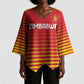 Custom Zimbabwe Cricket Kimono Sleeve Blouse Go Chevrons Go