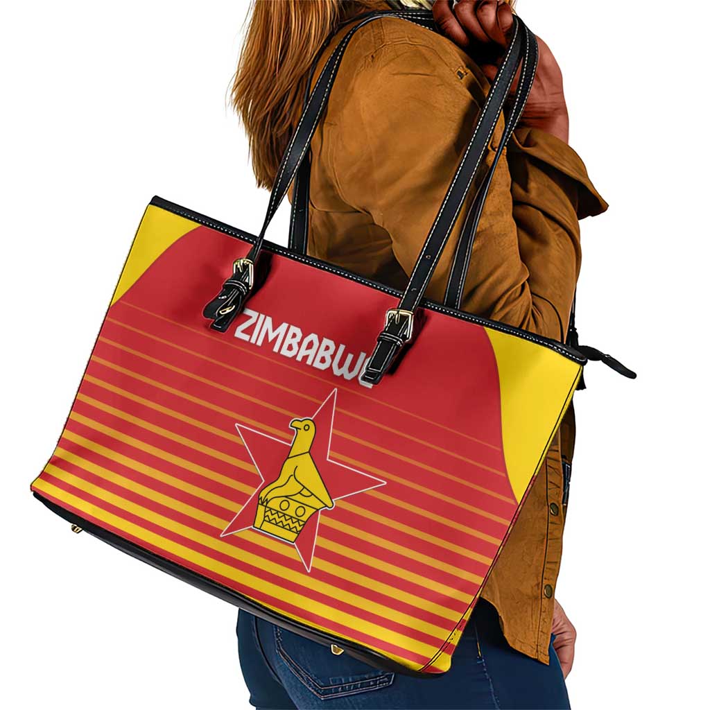 Zimbabwe Cricket Leather Tote Bag Come On Chevrons - African Pride