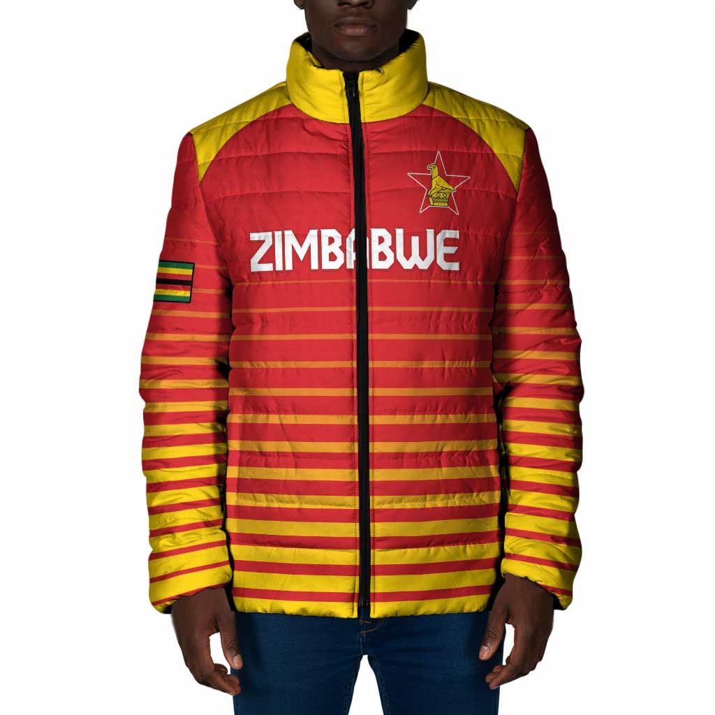 Custom Zimbabwe Cricket Padded Jacket Go Chevrons Go