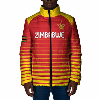 Custom Zimbabwe Cricket Padded Jacket Go Chevrons Go