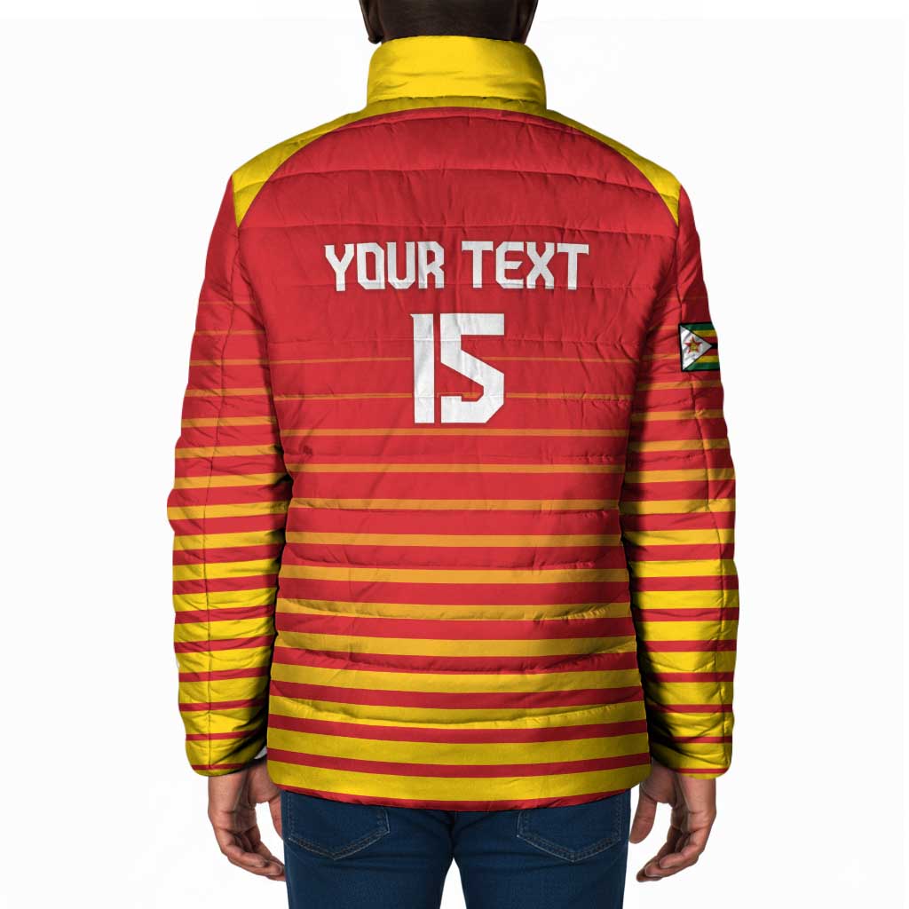 Custom Zimbabwe Cricket Padded Jacket Go Chevrons Go