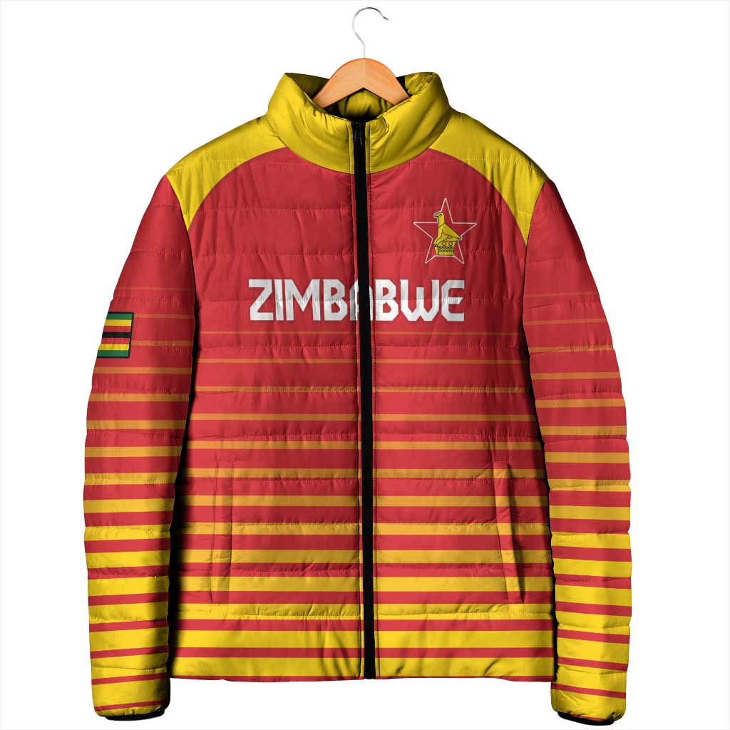 Custom Zimbabwe Cricket Padded Jacket Go Chevrons Go