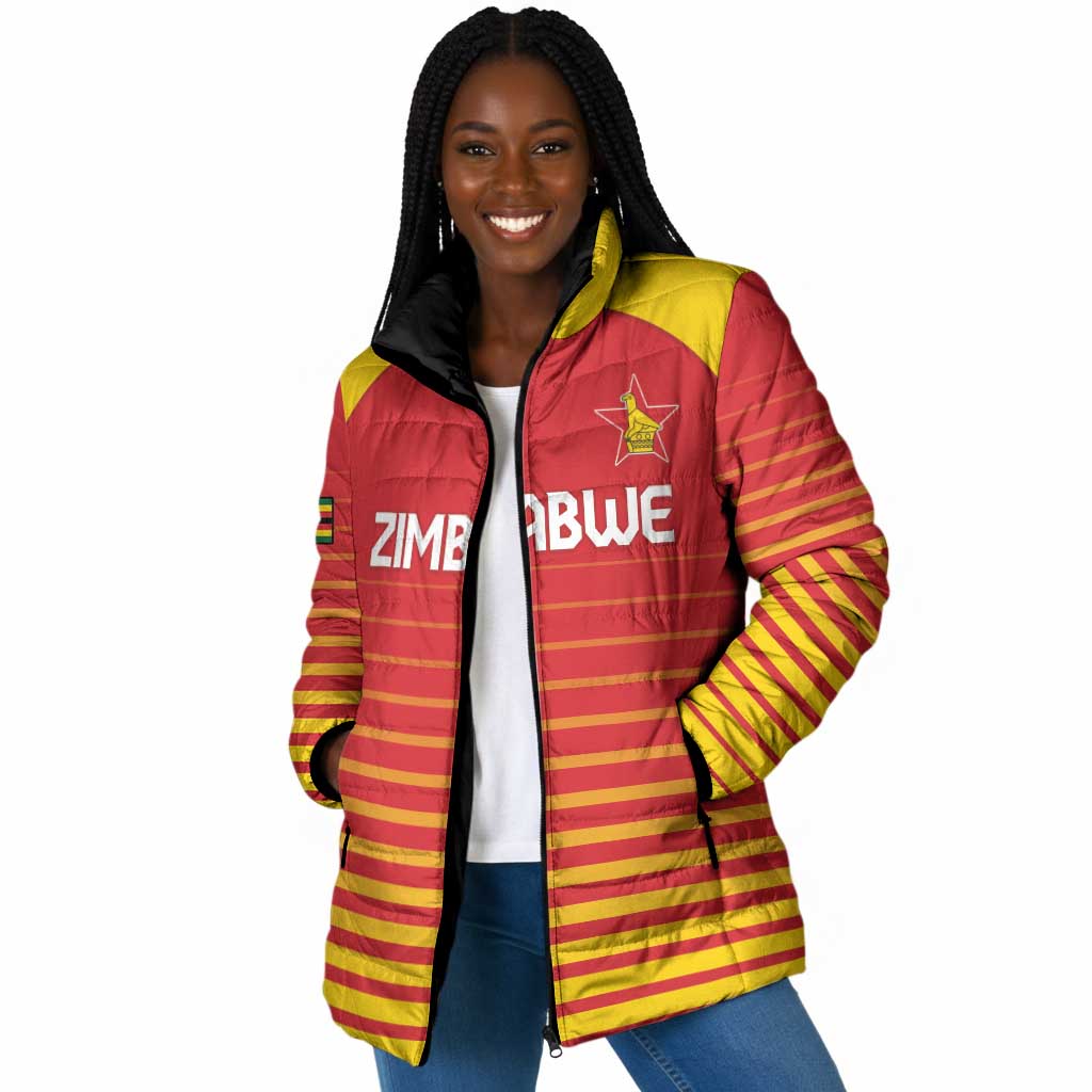 Custom Zimbabwe Cricket Padded Jacket Go Chevrons Go