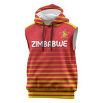 Custom Zimbabwe Cricket Sleeveless Hoodie Come On Chevrons - African Pride