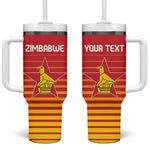 Custom Zimbabwe Cricket Tumbler With Handle Come On Chevrons - African Pride