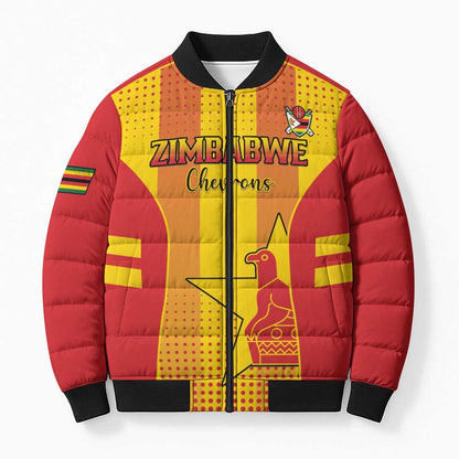 Custom Zimbabwe Cricket Bomber Puffer Jacket Go Champions