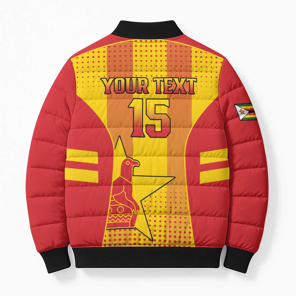 Custom Zimbabwe Cricket Bomber Puffer Jacket Go Champions