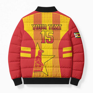 Custom Zimbabwe Cricket Bomber Puffer Jacket Go Champions