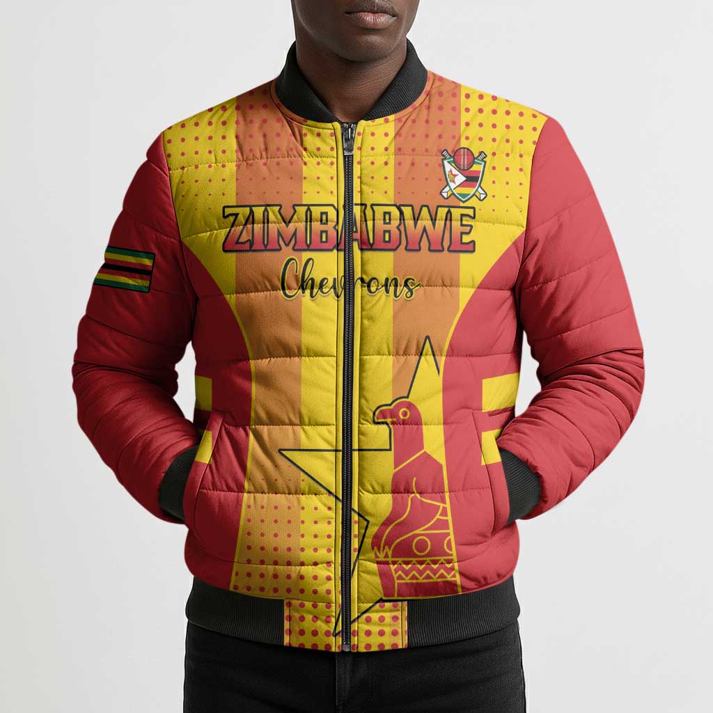 Custom Zimbabwe Cricket Bomber Puffer Jacket Go Champions