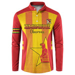 Custom Zimbabwe Cricket Button Sweatshirt Go Champions
