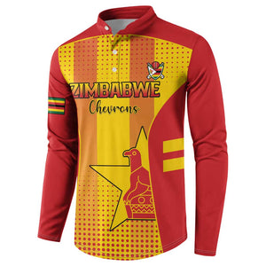 Custom Zimbabwe Cricket Button Sweatshirt Go Champions