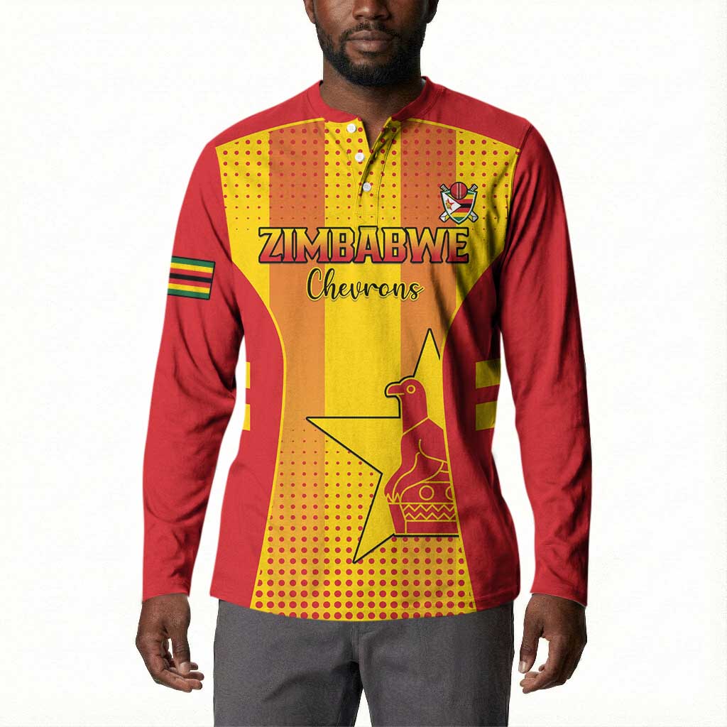Custom Zimbabwe Cricket Button Sweatshirt Go Champions