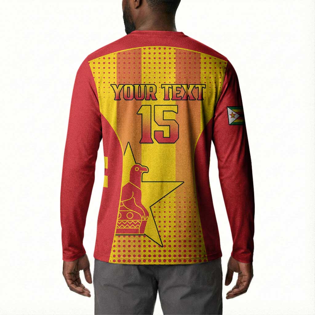 Custom Zimbabwe Cricket Button Sweatshirt Go Champions