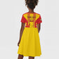 Custom Zimbabwe Cricket Kid Short Sleeve Dress Sporty Style - African Pride