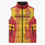 Custom Zimbabwe Cricket Sleeveless Puffer Jacket Go Champions