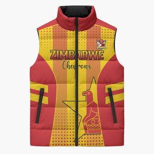 Custom Zimbabwe Cricket Sleeveless Puffer Jacket Go Champions