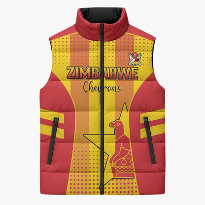 Custom Zimbabwe Cricket Sleeveless Puffer Jacket Go Champions