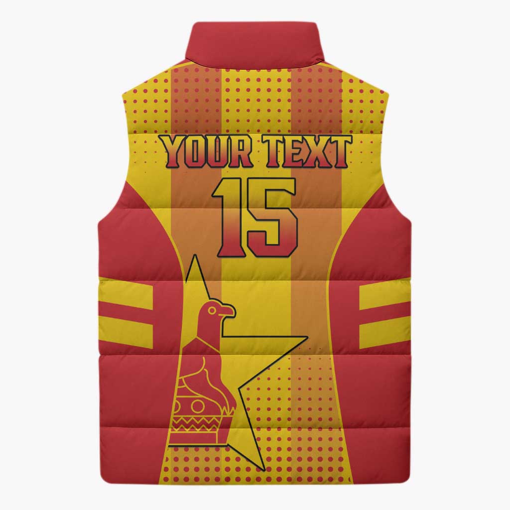 Custom Zimbabwe Cricket Sleeveless Puffer Jacket Go Champions