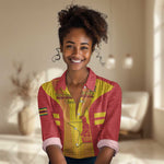 Custom Zimbabwe Cricket Women Casual Shirt Sporty Style - African Pride