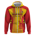 Custom Zimbabwe Cricket Zip Hoodie Sporty Style - African Pride