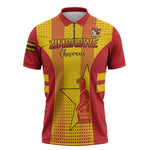 Custom Zimbabwe Cricket Zipper Polo Shirt Go Champions
