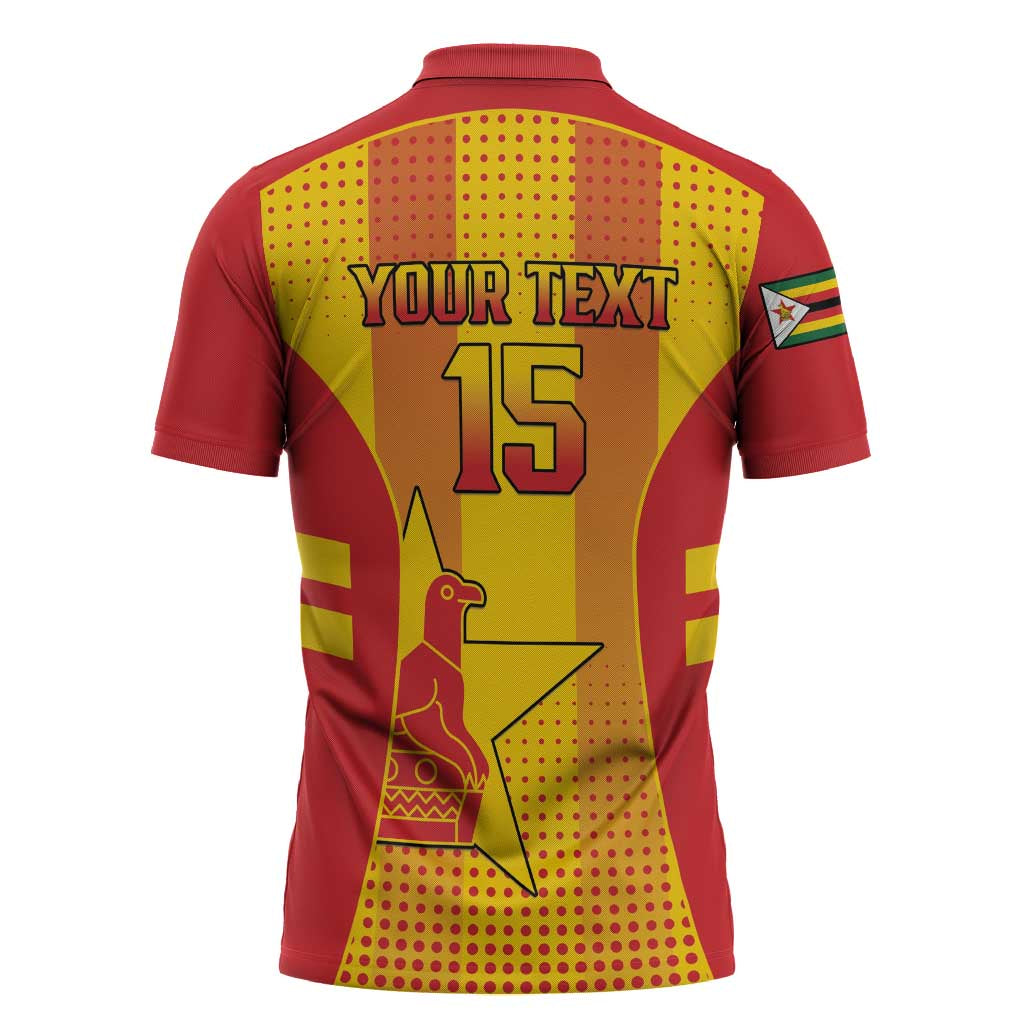 Custom Zimbabwe Cricket Zipper Polo Shirt Go Champions