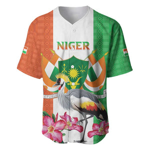 Afro Niger Sannu Baseball Jersey Coat Of Arms - African Pattern