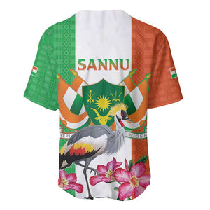 Afro Niger Sannu Baseball Jersey Coat Of Arms - African Pattern