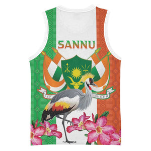 Afro Niger Sannu Basketball Jersey Coat Of Arms - African Pattern LT15