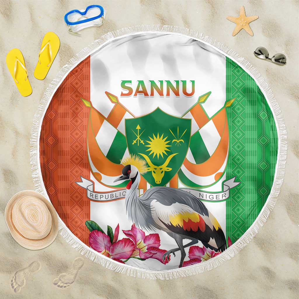 Afro Niger Sannu Beach Blanket Coat Of Arms - African Pattern