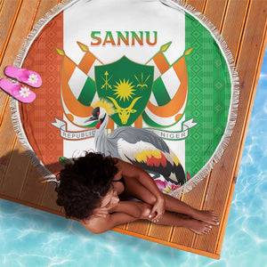 Afro Niger Sannu Beach Blanket Coat Of Arms - African Pattern