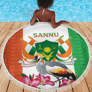 Afro Niger Sannu Beach Blanket Coat Of Arms - African Pattern