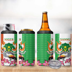 Afro Niger Sannu 4 in 1 Can Cooler Tumbler Coat Of Arms - African Pattern