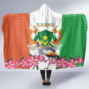 Afro Niger Sannu Hooded Blanket Coat Of Arms - African Pattern