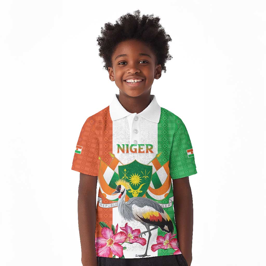 Afro Niger Sannu Kid Polo Shirt Coat Of Arms - African Pattern