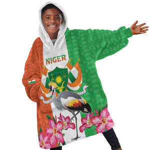 Afro Niger Sannu Kid Wearable Blanket Hoodie Coat Of Arms - African Pattern