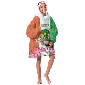 Afro Niger Sannu Kid Wearable Blanket Hoodie Coat Of Arms - African Pattern