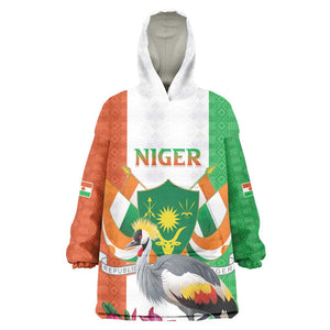 Afro Niger Sannu Kid Wearable Blanket Hoodie Coat Of Arms - African Pattern